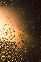 closeup of air bubbles in liquid, abstract background