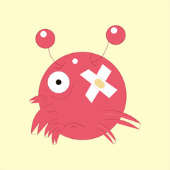 Funny cartoon jelly round characters, vector illustration, funny creatures kit for game design