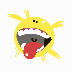 Funny cartoon jelly round characters, vector illustration, funny creatures kit for game design