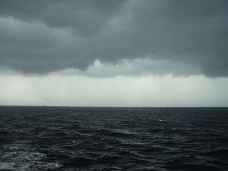 gloomy sky over the ocean