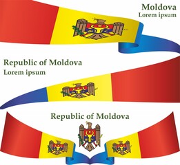 Flag of Moldova, Republic of Moldova. Template for award design, an official document with the flag of Moldova. Bright, colorful vector illustration for graphic and web design.