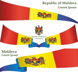 Flag of Moldova, Republic of Moldova. Bright, colorful vector illustration for graphic and web design.