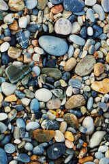 A close up view of smooth polished multicolored stones