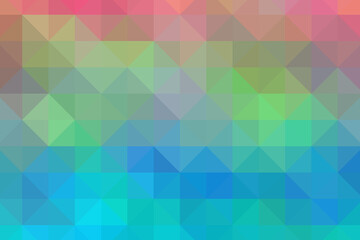 Triangular pixelation. Multi-colored pixel background. The texture consisting of multi-colored triangles.