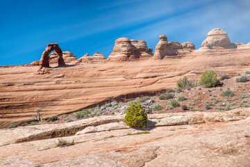 Delicate Arch as seen from lower viewpoint, Arches National Park