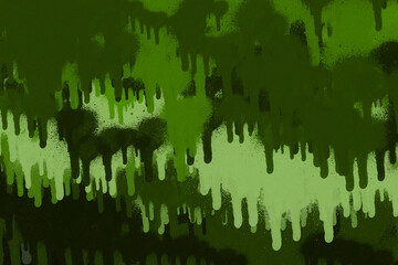 Green spray paint ink texture. Graffiti painting on the wall. Street art and vandalism. Digitally airbrushed paper background.