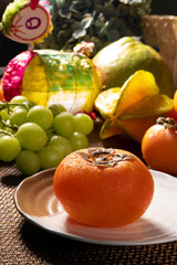 Hong Kong 2020 : Persimmon Is One Of The Traditional Fruits Of The Mid-Autumn Festival