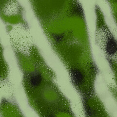 Green spray paint ink texture. Graffiti painting on the wall. Street art and vandalism. Digitally airbrushed paper background.