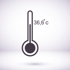 Thermometer vector Icon with measuring ruler. Simple Sign Of Temperature. vector Icon Measuring weather indicator element. Meteorology vector Icon climate control