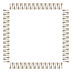 Fototapeta premium Square frame with broom for Halloween. Vector image.
