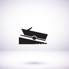 Motorboat vector icon on white background. vector icon Flat vector motorboat icon symbol sign from vector icon modern nautical collection for mobile concept