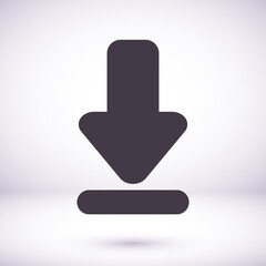 Download vector icon, install symbol. Download icon. Upload button. Load symbol.