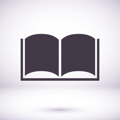 Black open book with text icon.  vector icon be used as logo for bookstore or shop, vector icon library, educational or learning concept etc.vector icon