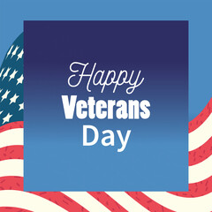 happy veterans day, USA flag background text on banner