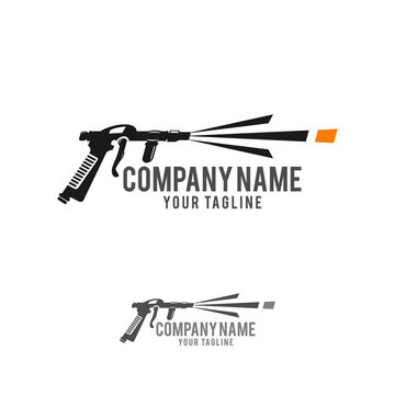 Blasting Gun Logo, Blasting Logo, Sandblasting Logo, Icon., Vector, Illustration