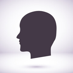 black silhouette vector icon of the profile of the human head.vector icon  flat vector vector icon illustration isolated