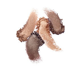 Crushed eyeshadow isolated on white