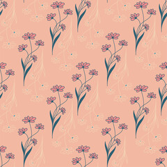 Seamless Pattern with a colorful flower composition