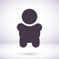 Sleeping baby silhouette, stylized line logo. Cute simple vector illustration.