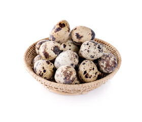 Fototapeta premium Quail eggs isolated on white backgroud