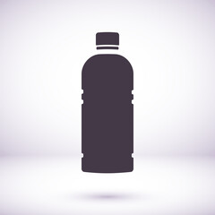 Plastic Bottle of Water. Flat Vector Icon illustration. Simple black symbol on white background Vector Icon. Plastic Bottle of Water sign design Vector Icon