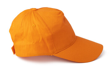 Yellow Baseball cap isolated on white background