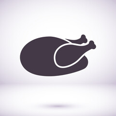 chicken thighs vector icon, vector icon fried chicken vector icon