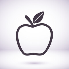 Apple Icon Vector in trendy flat style isolated on grey background. Apple Icon page symbol for your web site design Apple Icon Vector logo, app, UI. Apple Icon Vector illustration