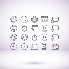 Businessman style vector icon many calendars hourglass