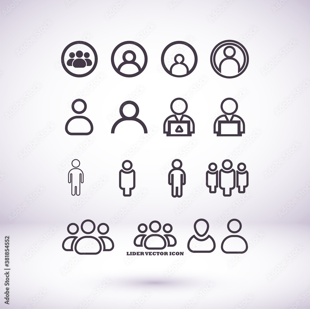 Wall mural businessman vector icon style many linear people.