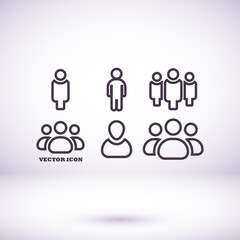 Businessman vector icon style many linear people.