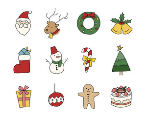 クリスマスツリーとプレゼントの手描きイラストのセット かわいい 雪の結晶 冬 12月 Wall Mural Yugoro クリスマスツリーとプレゼントの手描きイラストのセット かわいい 雪の結晶 冬 12月 Wall Mural Yugoro