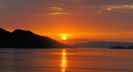 Sunset on the island of Cuyo. Philippines.
