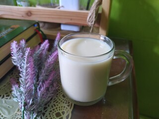 a glass of milk which is rich in nutrients