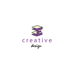 Letter e creative logo, initials illustration, vector design template