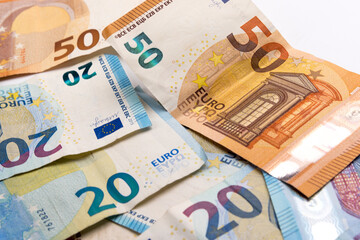 European banknotes  of euros, close up 
