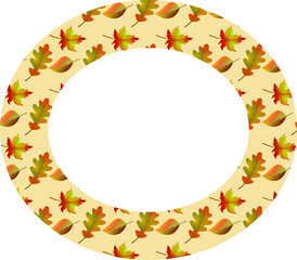 beige autumn leaves border with pattern