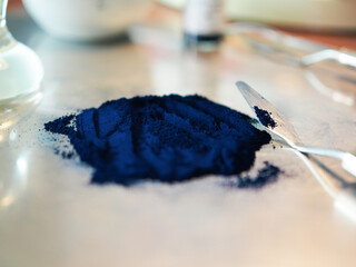Mixer Blue Pigment transform to water color