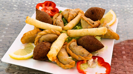 lebanese food dinner sambousek recipe & kabab fried 