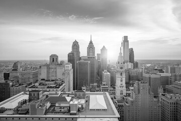 Cityscape of downtown skyline Philadelphia in Pennsylvania