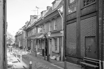 The historic old city in Philadelphia, Pennsylvania. Elfreth's Alley, referred to as the nation's oldest residential street
