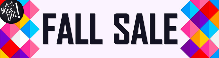 Fall Sale, web banner design template, discount horizontal poster, vector illustration