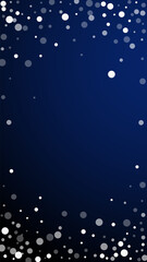 White dots Christmas background. Subtle flying sno