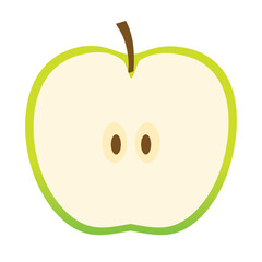 半分にカットされた青いリンゴ