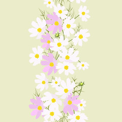 Seamless vector illustration with flowers kosmeja