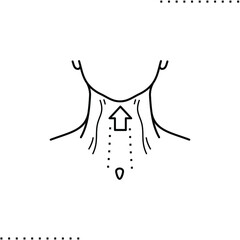plastic surgery and neck lift vector icon in outlines