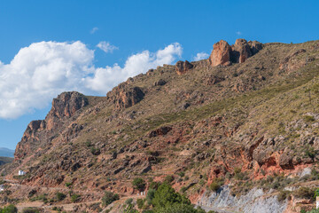 large rocks on a side of a mountain in southern Spain