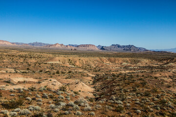 Arizona Desert Background. Vast barren desert landscape in southwest Arizona.