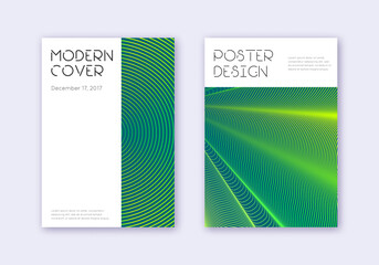 Minimal cover design template set. Green abstract 