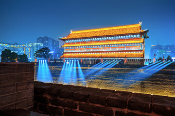Yongning Gate Arrow Tower, Ming Dynasty City Wall, Xi'an, China.